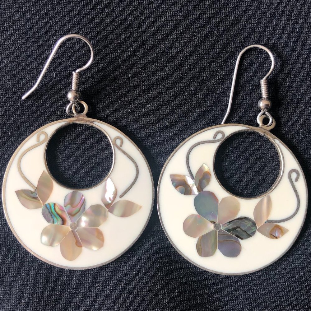 Vintage Mexican Alpaca Earrings